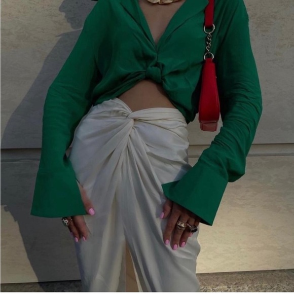 NWT  Zara satin knot skirt BLOGGER FAVORITE! 🔥 - Picture 7 of 7